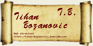Tihan Božanović vizit kartica